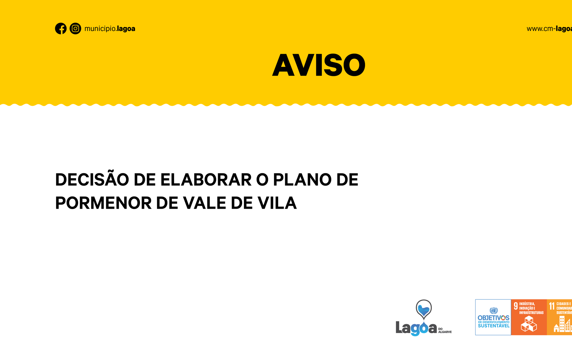 Decisão de elaborar o Plano de Pormenor de Vale da Vila