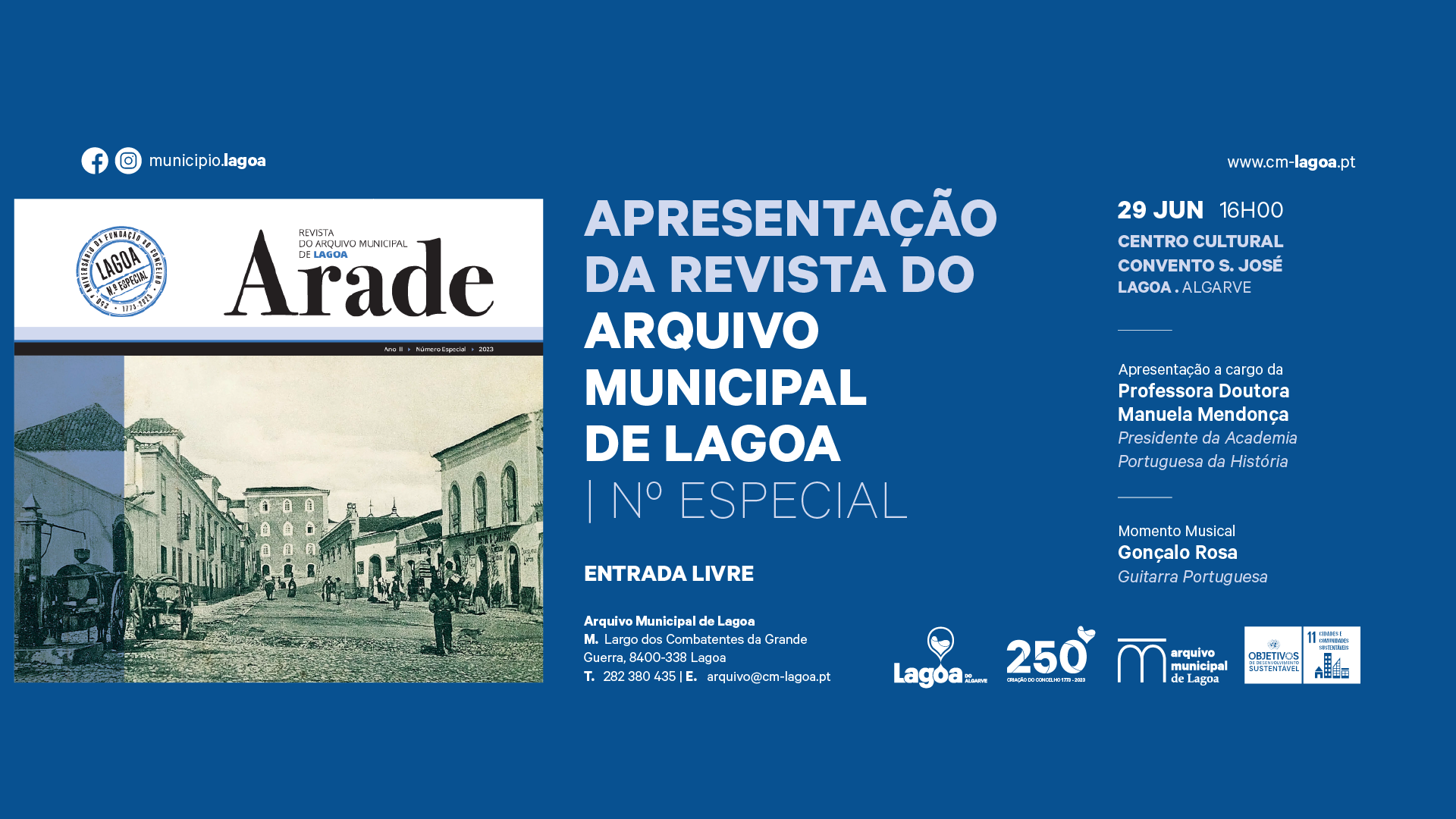 Apresentação da revista  - Arade -Revista do Arquivo Municipal de Lagoa   | Número Especial 