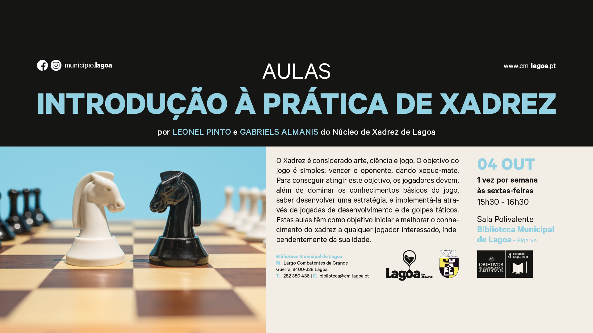 Aulas de introdução à Prática de Xadrez