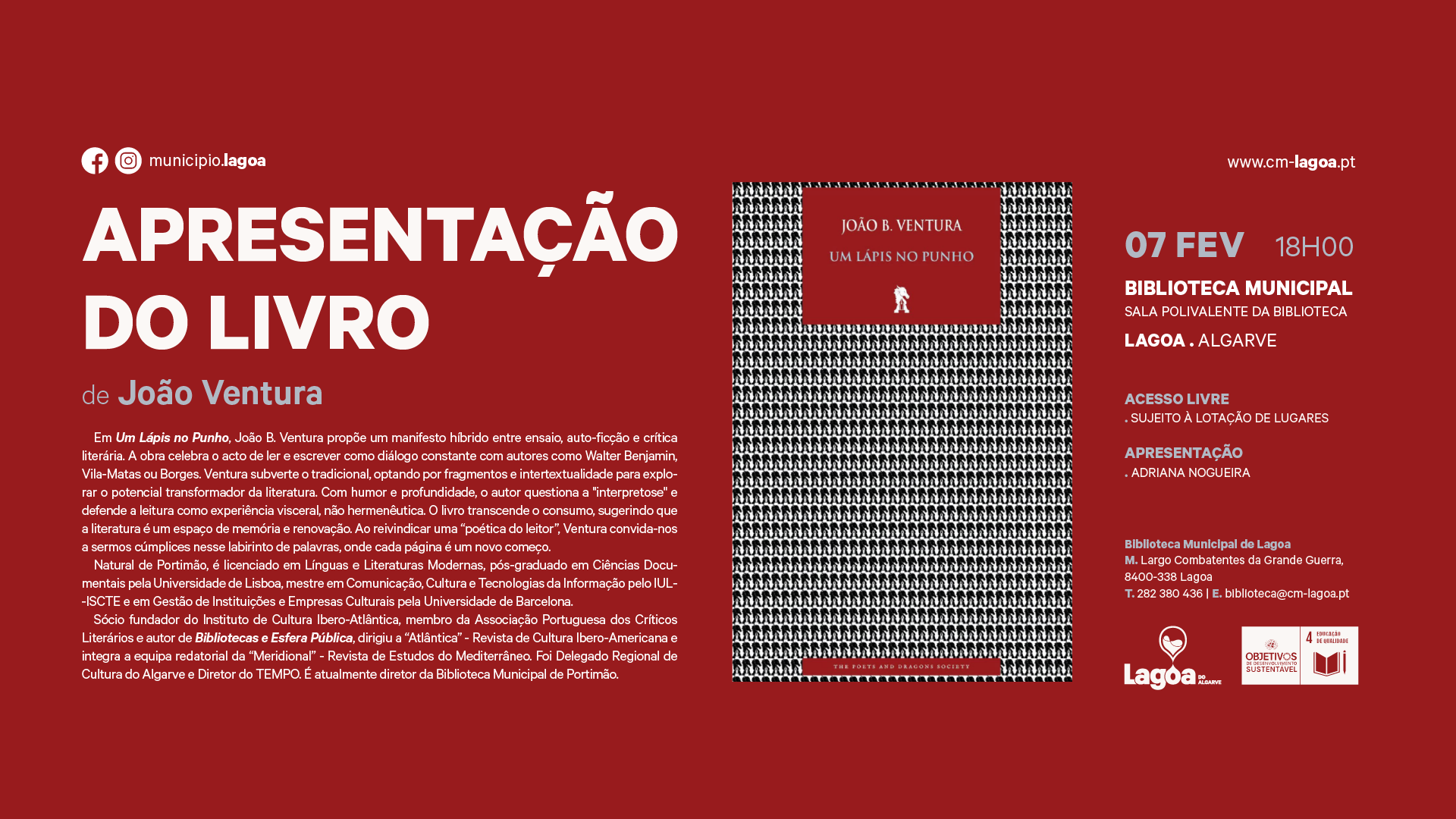 Apresentação do Livro | Um Lápis no Punho