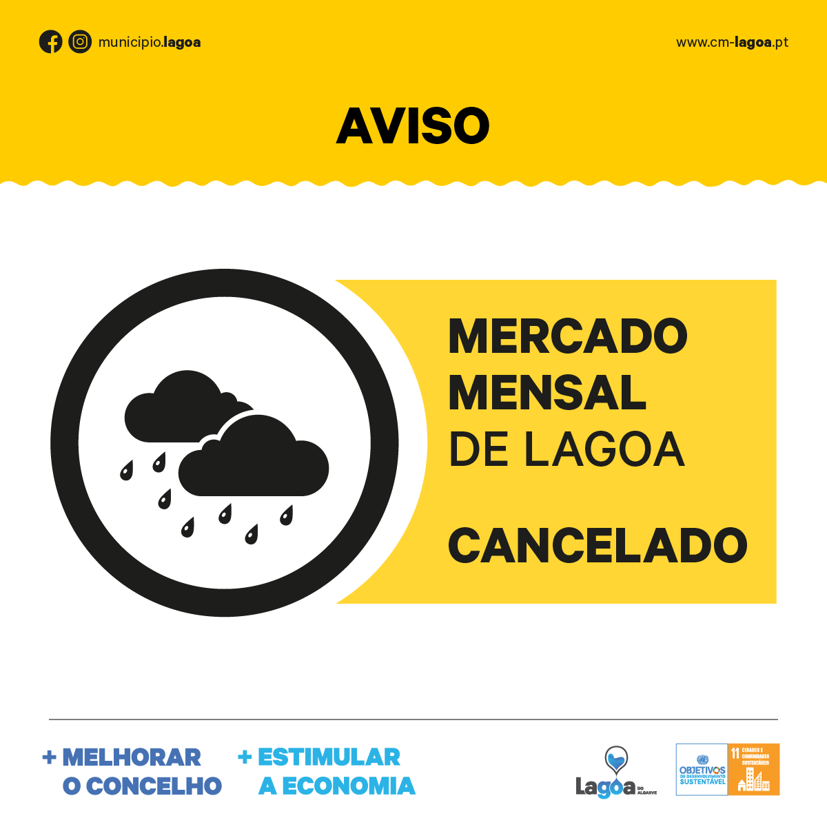 Mercado Mensal de Lagoa cancelado