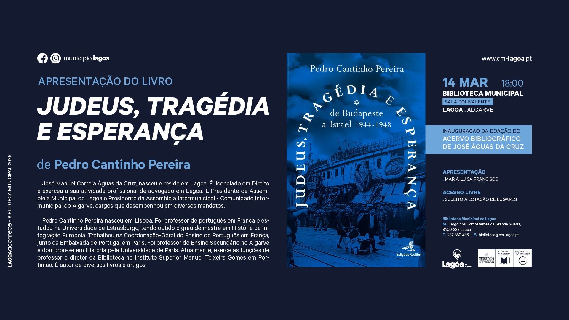 Apresentação do Livro | Judeus, Tragédia e Esperança  & Inauguração da Doação do Acervo Bibliográ...