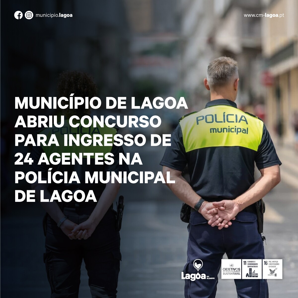 Município de Lagoa abriu concurso para ingresso de 24 agentes na Polícia Municipal de Lagoa