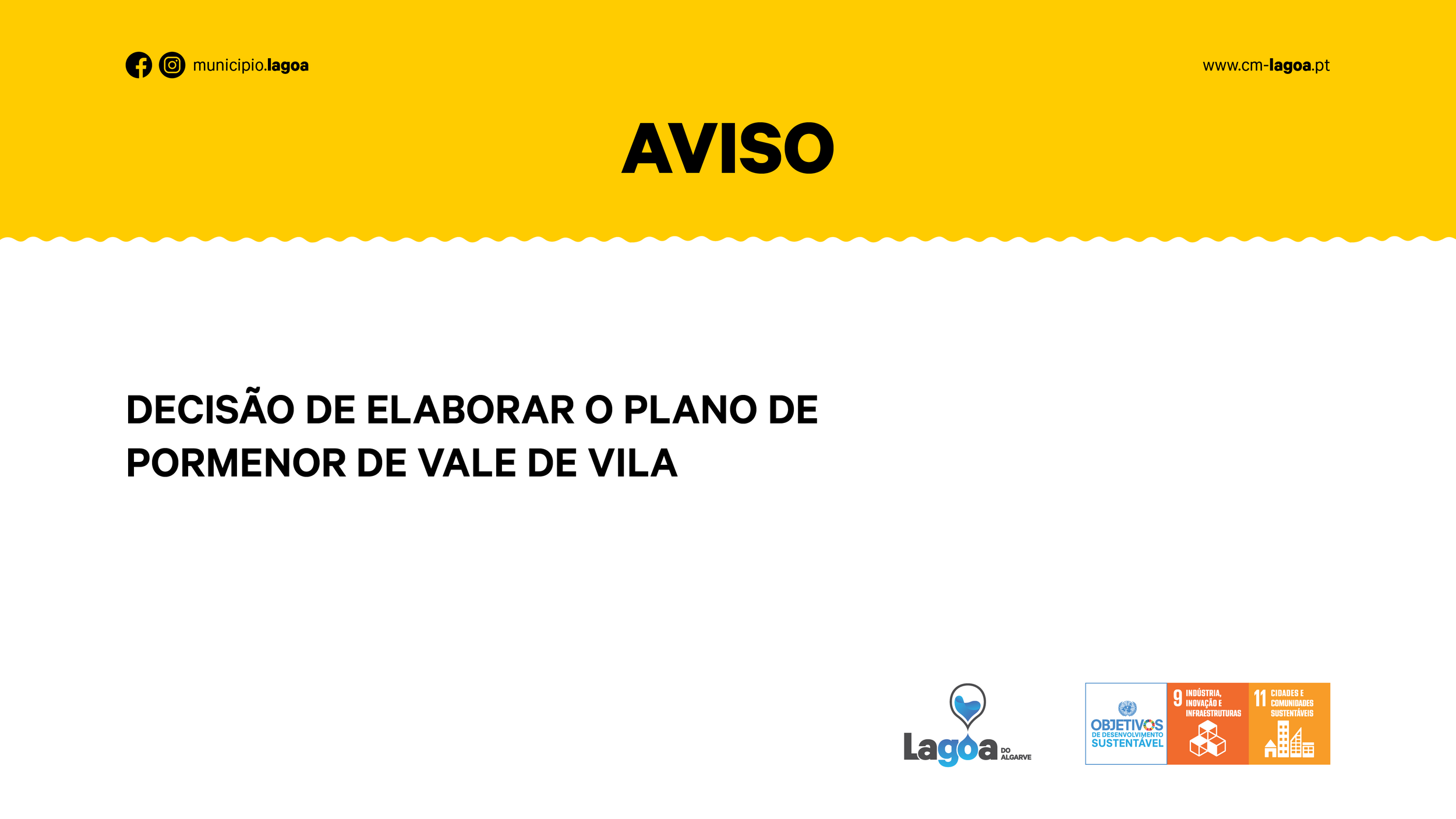 Decisão de elaborar o Plano de Pormenor de Vale da Vila